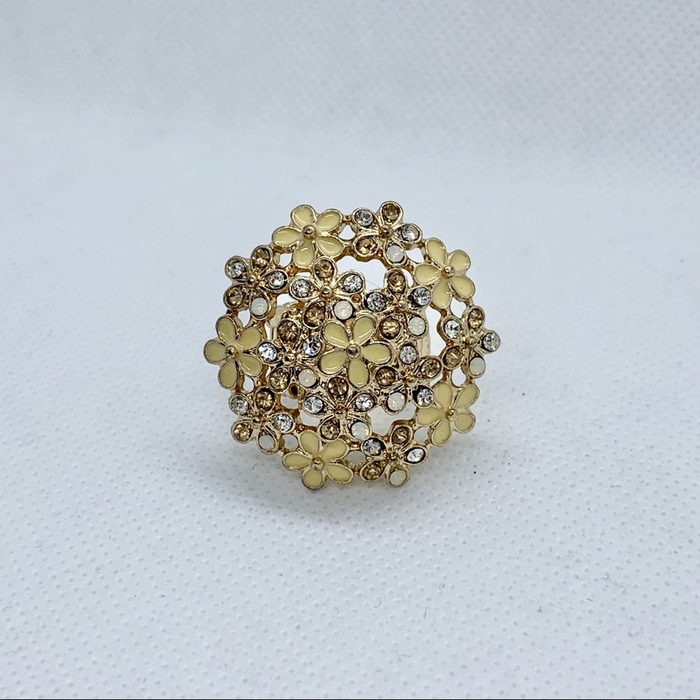 Jeweled Floral Stretch Ring
